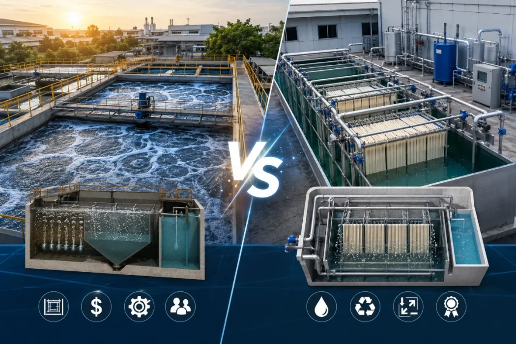 เปรียบเทียบระบบบำบัดน้ำเสีย MBR และ Activated Sludge ในโรงงาน